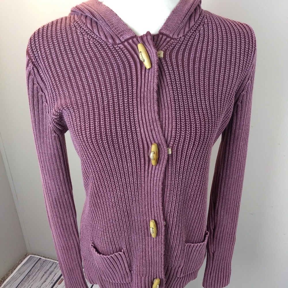 Ruff Hewn burgandy heavy weight cardigan size PM